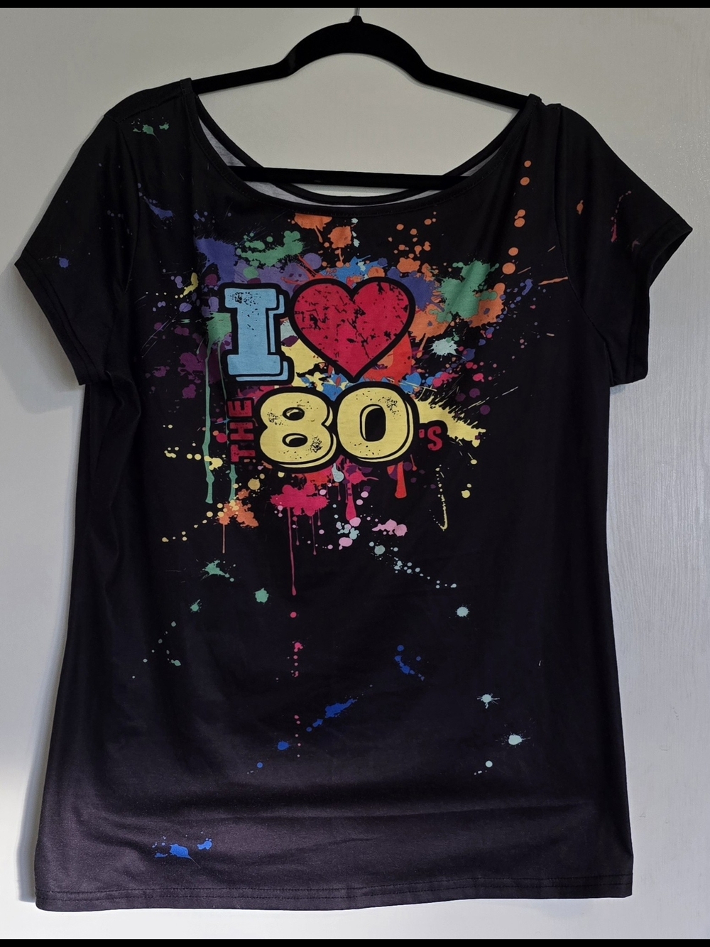 Source Unknown Black 'I ♥ the 80s' Graphic Tee with Multicolor Paint-Splatter